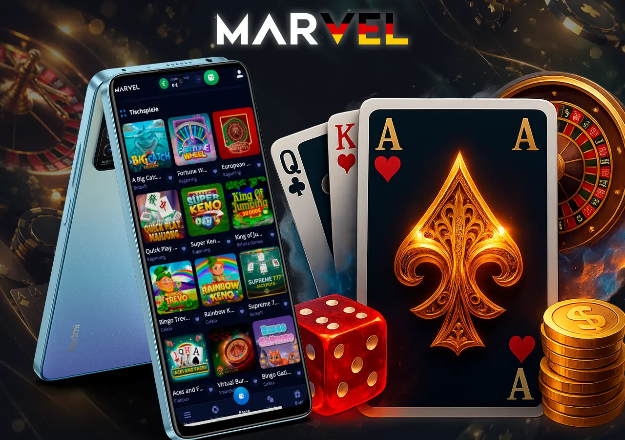 Tischspiele im Marvel Casino: Kartenspiele und Roulette